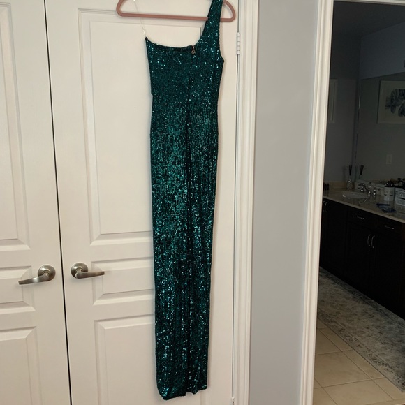NWT green sequin evening dress / Nookie PALAZZO GOWN - Picture 9 of 10